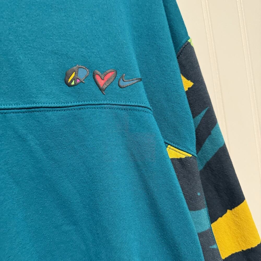 Nike Teal Multicolor Graphic Pullover Hoodie - Picture 4 of 9